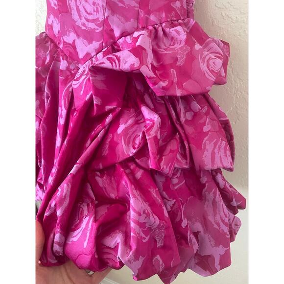 VTG Betsey Johnson Y2K 80s Bubble Hem Floral Dress Prom Event Party Feminine 8 - Picture 5 of 13